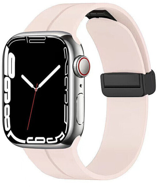 Silikonový řemínek s magnetickou sponou pro Apple Watch 42/44/45/49 mm - Pink