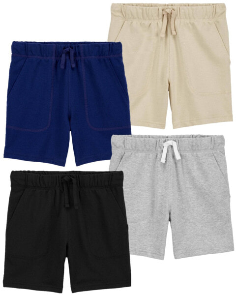 Kid 4-Pack Pull-On Cotton Shorts 7