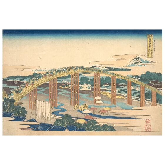 Картина LegendArte Yahagi-Brücke Auf Dem Tokaido Katsushika Hokusai