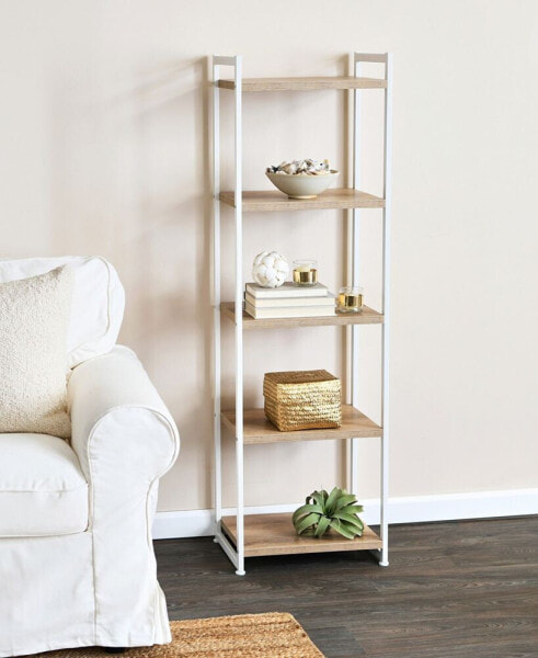 Tower Bookshelf, Tall and Narrow Bookshelf with 5 Shelves