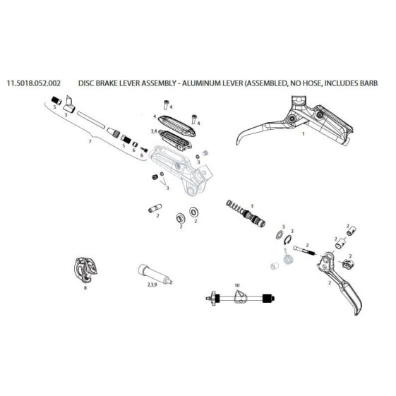 SRAM Disc Brake Lever Assembly Level TLM B2