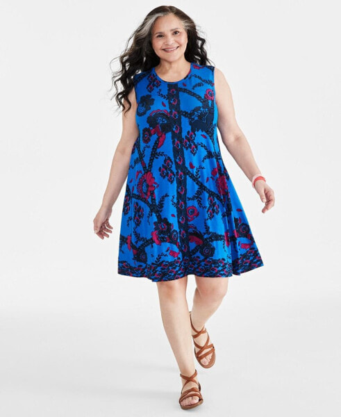 Платье без рукавов Style & Co Plus Size Printed Sleeveless для Macy's