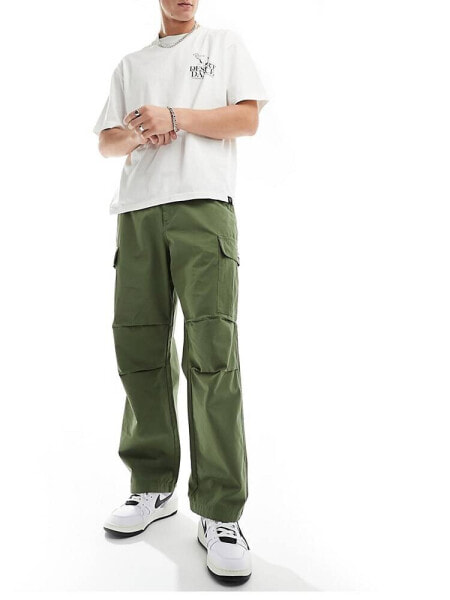 Obey hardwork ripstop carpenter trouser in khaki