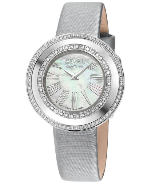 Women's Gandria Silver-Tone Leather Watch 36mm