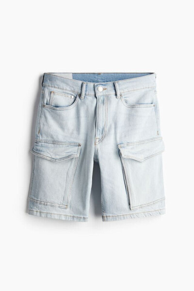 Slim Denim Cargo Shorts