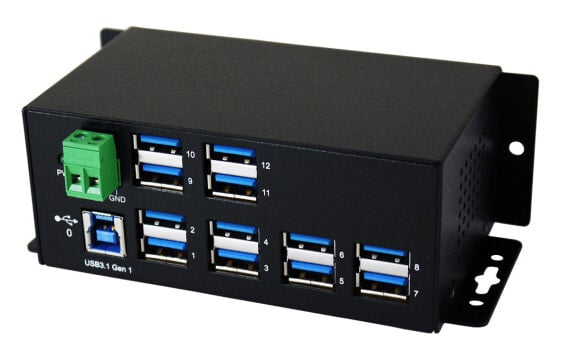 Exsys EX-1112HMS - USB 3.2 Gen 1 (3.1 Gen 1) Type-B - USB 3.2 Gen 1 (3.1 Gen 1) Type-A - 5000 Mbit/s - Black - USB - 7 - 24 V