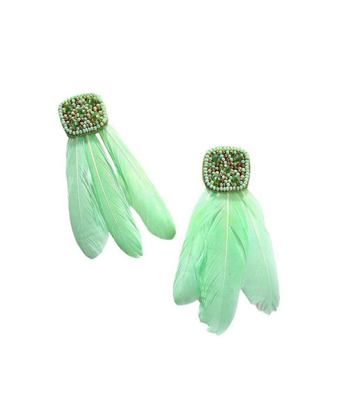 Women's Feather Drop Earrings