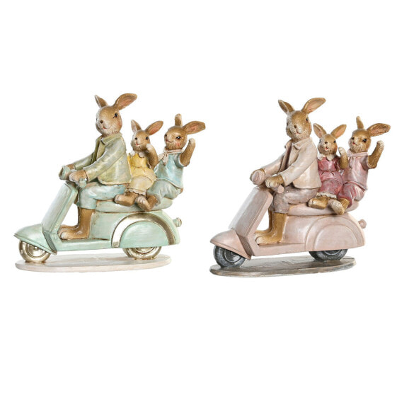 Декоративная фигура DKD Home Decor 17 x 7 x 15,5 cm Розовый Кролик Зеленый (2 штук)