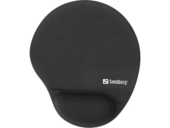 SANDBERG Memory Foam Mousepad Round - Black - Monochromatic - Memory foam - Wrist rest - Non-slip base