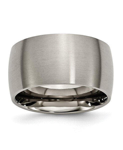 Titanium Brushed 12mm Half Round Wedding Band Ring