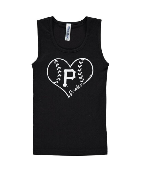 Big Girls Black Pittsburgh Pirates Cotton Tank Top