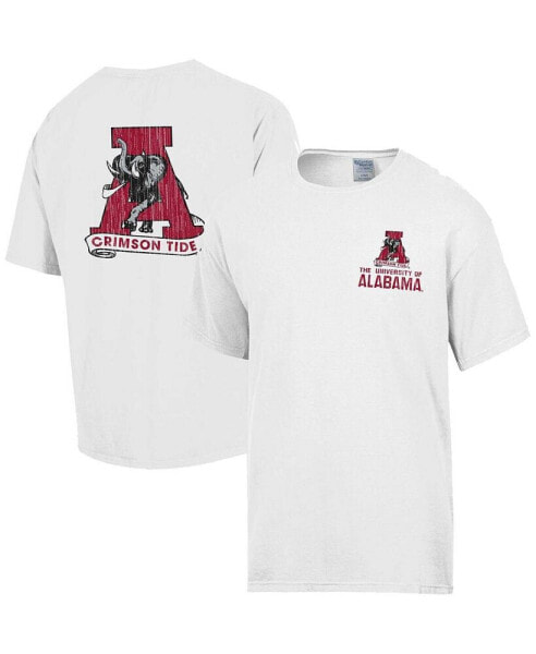 Men's White Distressed Alabama Crimson Tide Vintage-Like Logo T-shirt