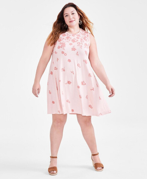Plus Size Printed Flip-Flop Dress, Created for Macy's