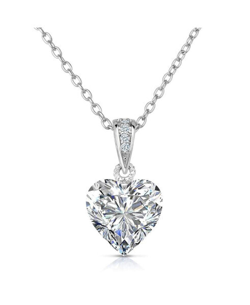 Mothers Day Specials: Sterling Silver Cubic Zirconia Heart shape Necklace