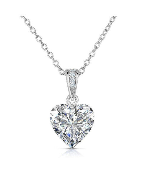 Sterling Silver Cubic Zirconia Heart shape Necklace