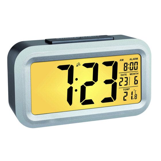 TFA LUMIO PLUS - Digital alarm clock - Rectangle - Black - Silver - Plastic - 12/24h - -9 - 50 °C