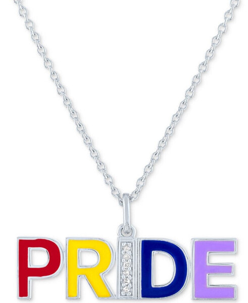 Подвеска Macy's Diamond Accent PRIDE in S Silver