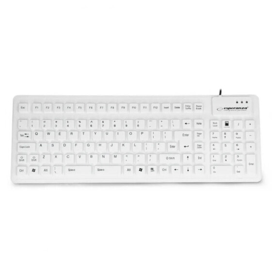 Silicone keyboard Esperanza EK126W USB/OTG - white