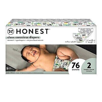 The Honest Company Clean Conscious Disposable Diapers Barnyard Babies & Pandas