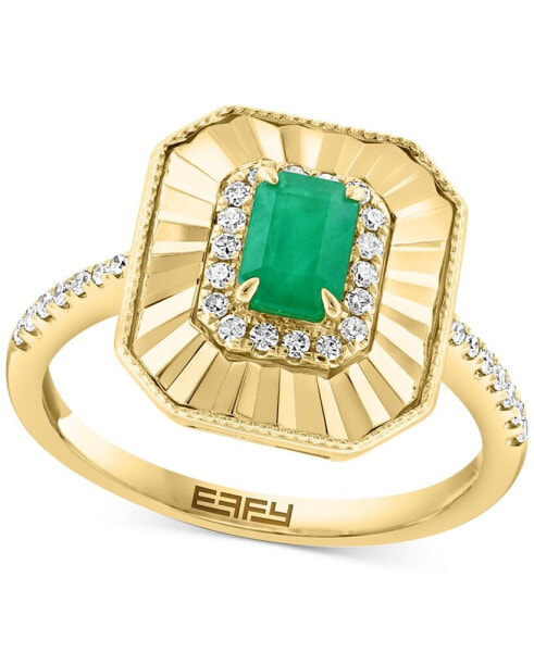 EFFY® Sapphire (5/8 ct. t.w.) & Diamond (1/5 ct. t.w.) Disc Ring in 14k Gold (Also available in Emerald)