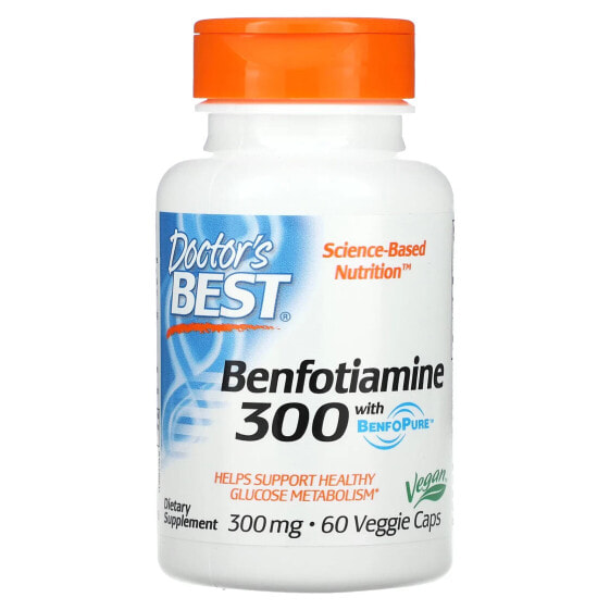 Витамины для сердца Doctor's Best Benfotiamine with BenfoPure, 150 мг, 360 капсул (растительные)