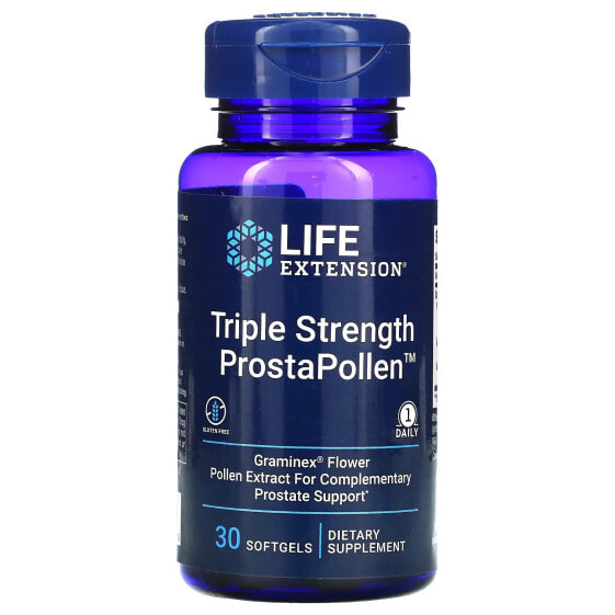 Жидкие гели для здоровья простаты Life Extension Triple Strength ProstaPollen, 30 мягких гелей.