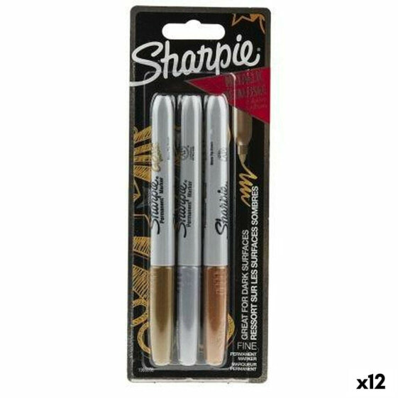 Набор фломастеров Sharpie Металлический Разноцветный 3 Предметы 1 мм (12 штук)