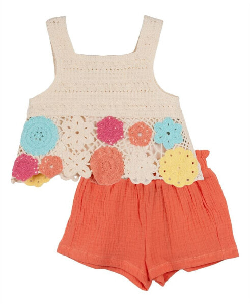 Baby Girl Crochet Short Set