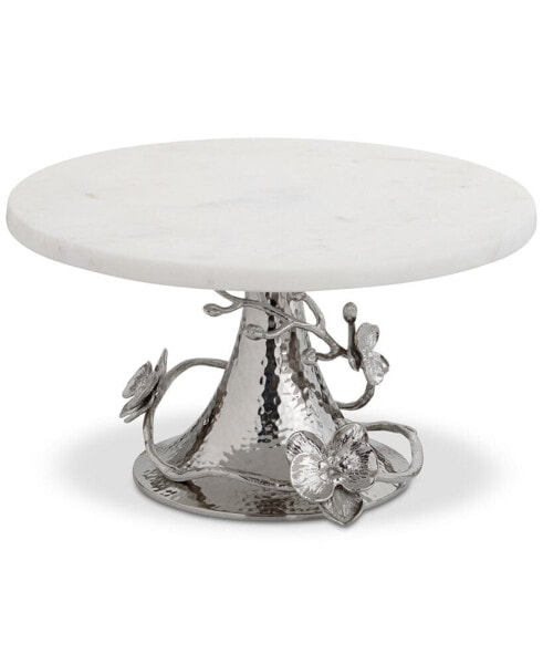 White Orchid Marble Cake Stand