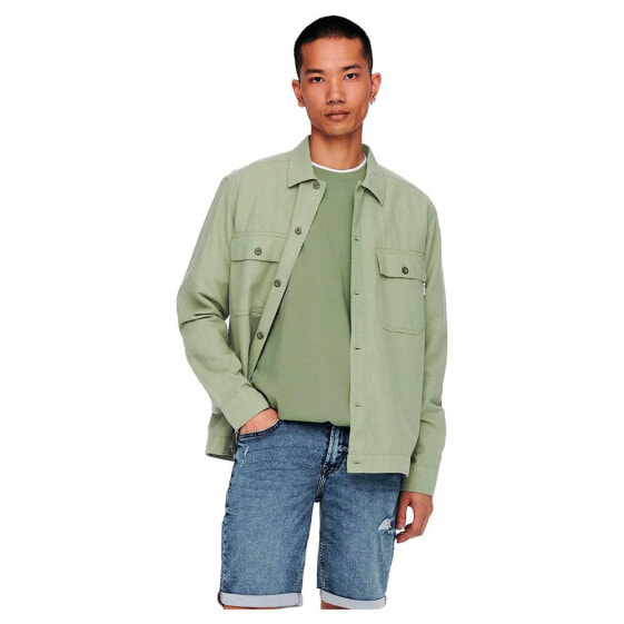 ONLY & SONS Long Sleeve Kennet Life Linen Overshirt