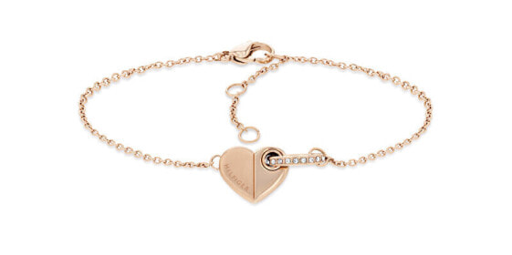 Fashion bronze bracelet with a heart 2780881