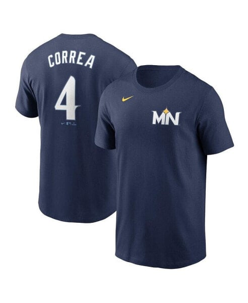 Nike Men's Carlos Correa Navy Minnesota Twins 2024 City Connect Fuse Name Number T-Shirt