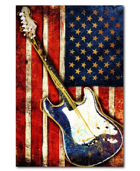 Patriotic Guitar Gallery-Wrapped Canvas Wall Art - 12" x 18"