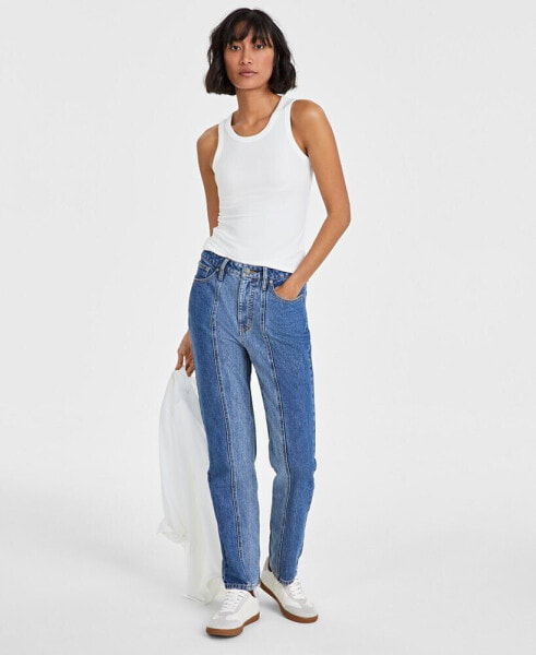 Women's Two-Tone Straight-Leg Jeans, Created for Macy's