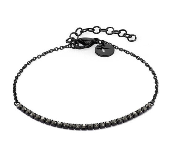 Sparkle Up Black Crystal Steel Bracelet TJ-0538-B-21