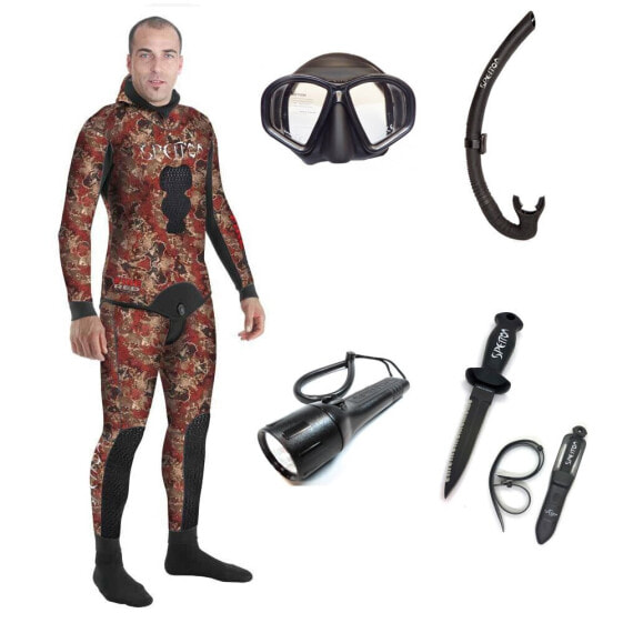 SPETTON Pack Fire Red Camo Basic Pro 3 mm wetsuit