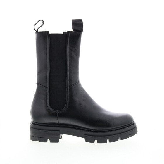 Miz Mooz Block M79203 Womens Black Leather Slip On Chelsea Boots 6