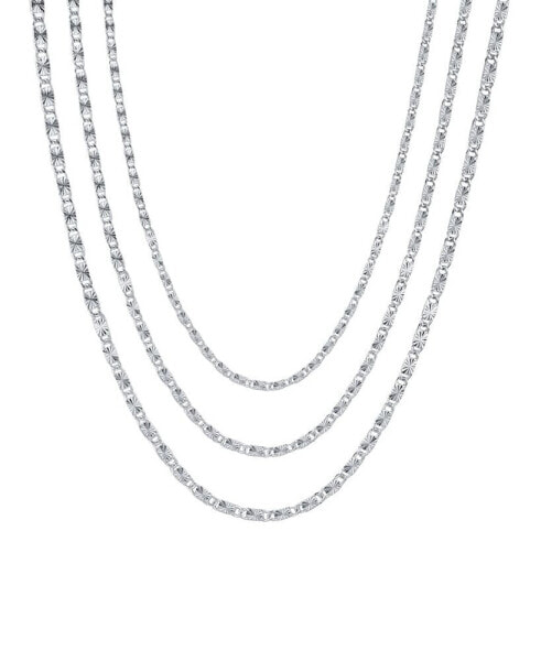 And Now This triple Strand Diamond Cut Chain Necklace