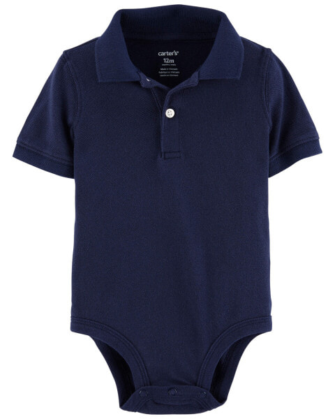 Baby Piqué Polo Bodysuit 18M