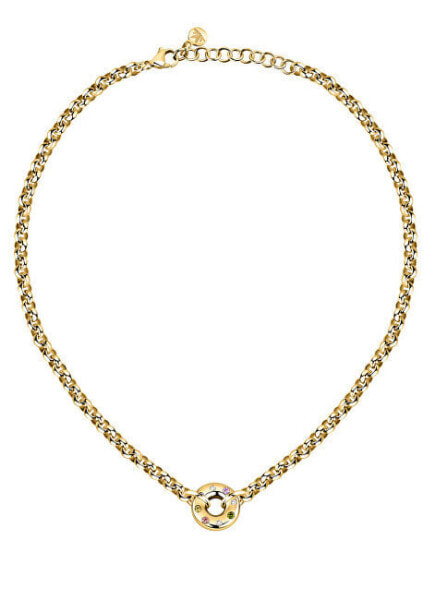 Gold-plated necklace with colored crystals Bagliori SAVO03
