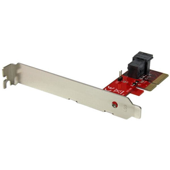 StarTech.com x4 PCI Express to SFF-8643 Adapter for PCIe NVMe U.2 SSD - PCIe - U.2 - Full-height / Low-profile - PCIe 3.0 - Red - 5 - 50 °C