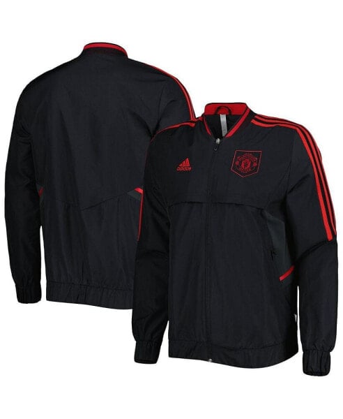 Куртка мужская Adidas Манчестер Юнайтед черного цвета с молнией AEROREADY