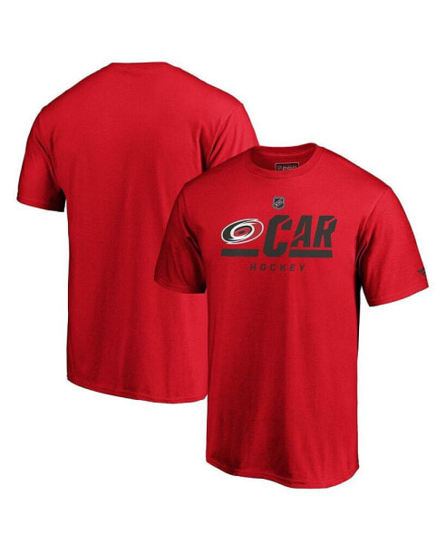 Men's Red Carolina Hurricanes Authentic Pro Core Secondary Logo T-Shirt