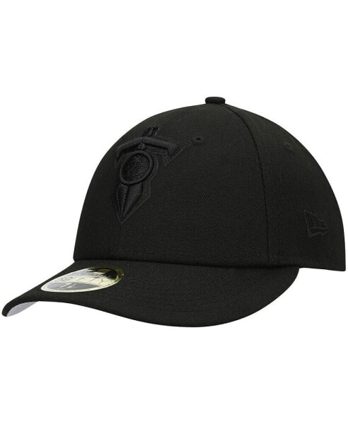 Men's Black Tennessee Titans Alternate Logo Black on Black Low Profile 59FIFTY II Fitted Hat