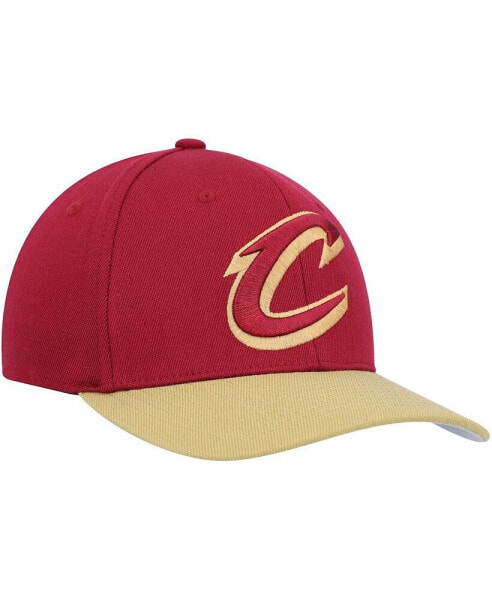 Men's Wine, Gold Cleveland Cavaliers MVP Team Two-Tone 2.0 Stretch-Snapback Hat