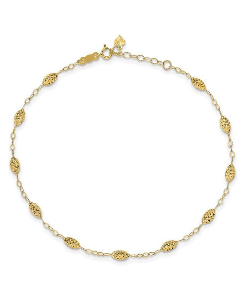Rice Bead Anklet in 14k Yellow Gold