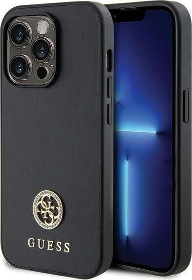 Guess Guess GUHCP15LPS4DGPK iPhone 15 Pro 6.1" czarny/black hardcase Strass Metal Logo