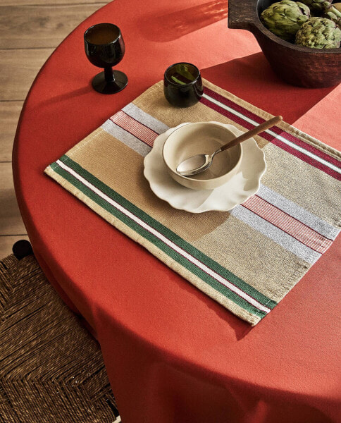 Pack of cotton placemats with irregular stripes (pack of 2)