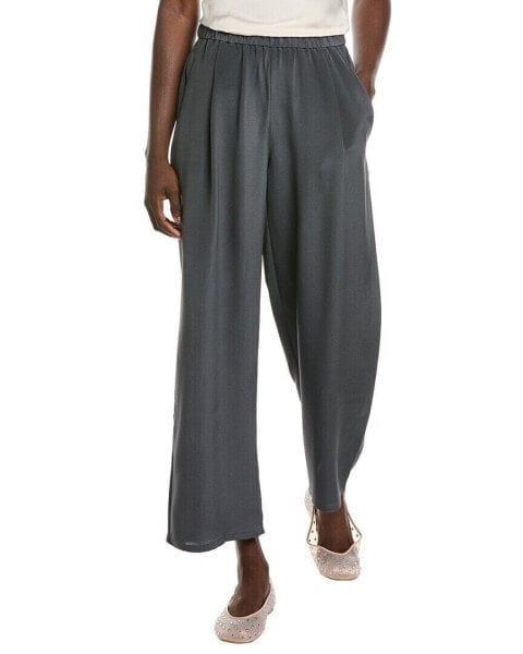 Eileen Fisher Petite Crepe Wide Leg Silk Pant Women's