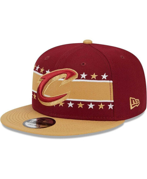 Men's Wine Cleveland Cavaliers Banded Stars 9FIFTY Snapback Hat